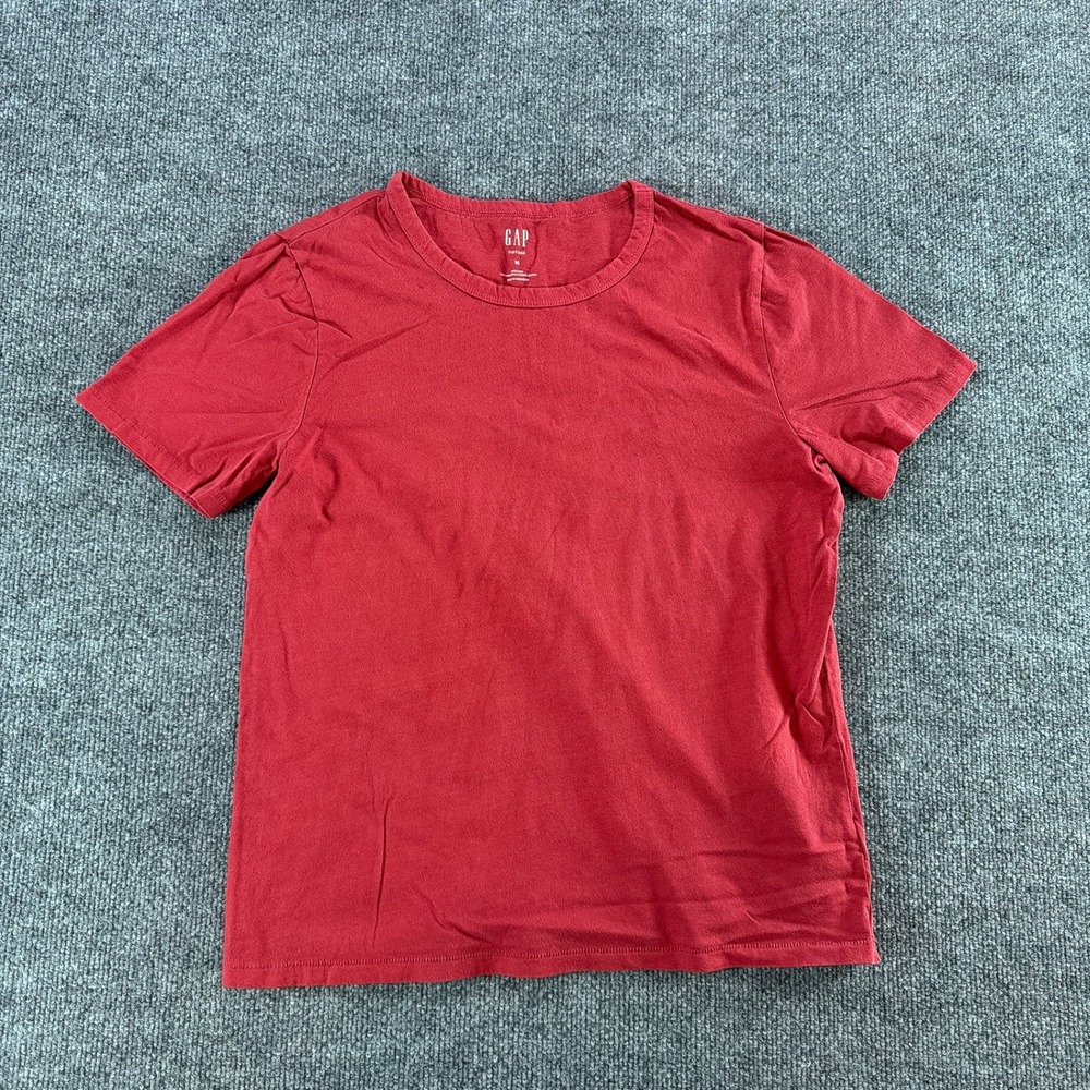 Gap Vintage Red Organic Cotton Short Sleeve Crewneck T-Shirt Womens Med Casual